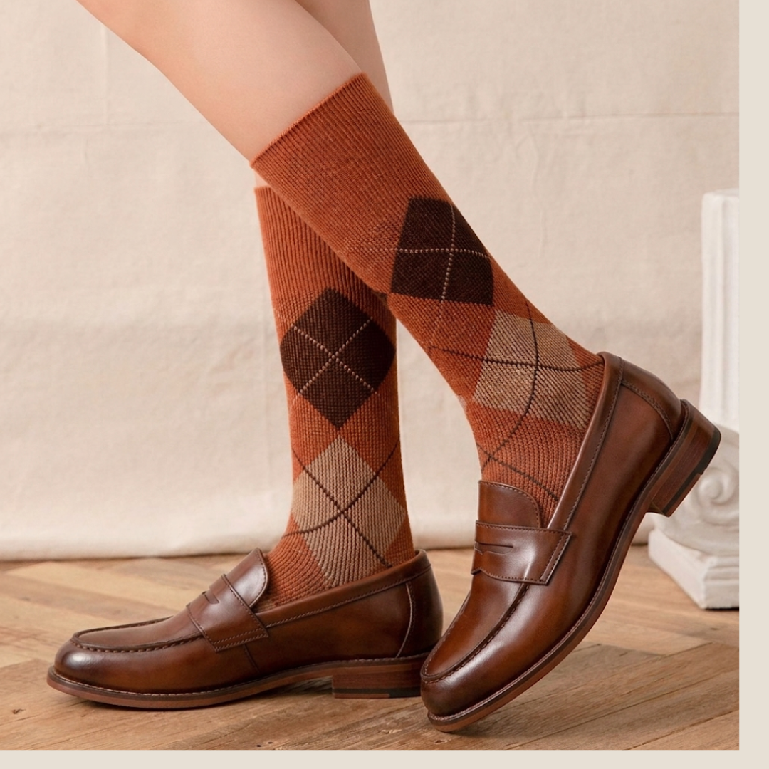 Back-to-School Style: Preppy Argyle & Knee-High Sock Outfits