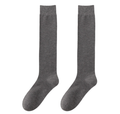 Dress socks for loafers in mid-gray ribbed knit, a flat-lay pair showing the smooth seamless toe.