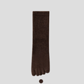 Male toe socks in espresso brown ribbed knit, featuring individual toe pockets. Shown as a single flat-lay.